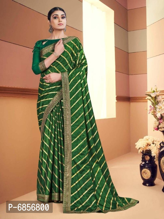 Elegant Art Silk Foil Printed Leheriya Saree With Blouse Piece for Women uploaded by Fancy saree on 11/15/2022