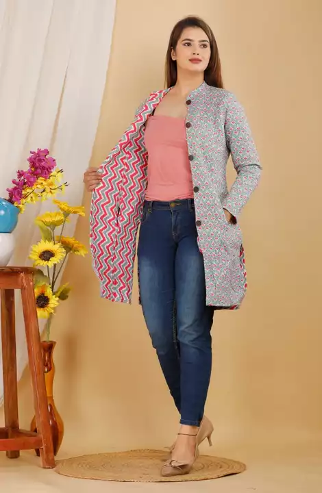 Cotton Pink Long Length Dual Side Jacket uploaded by Fabgram Lifestyle  on 11/15/2022