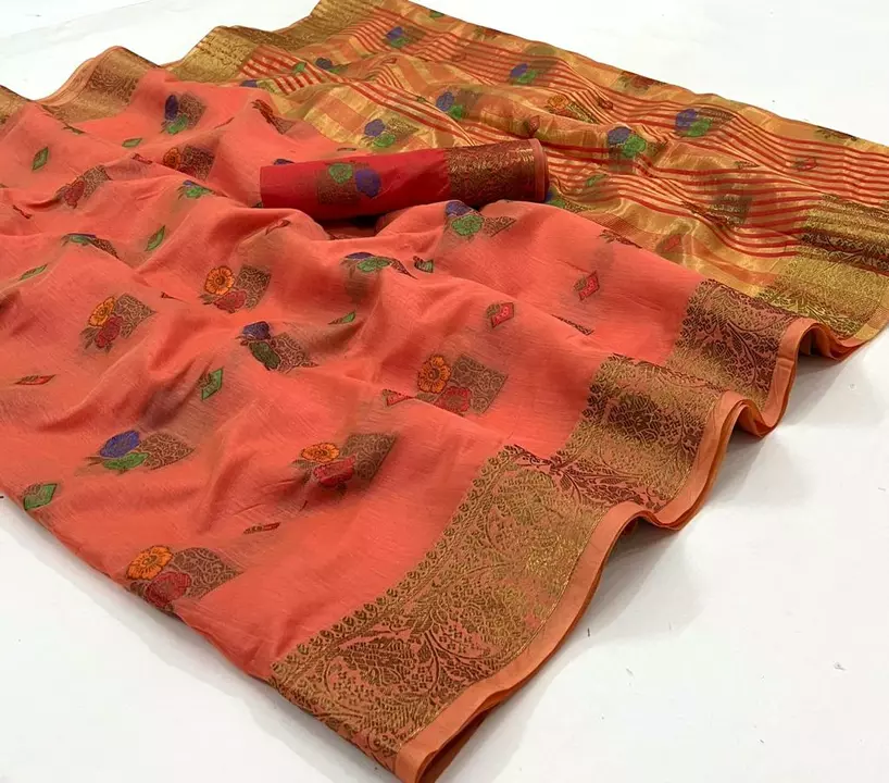Post image 🔅 *NEW LAUNCHING* 🔅

*Cotton silk saree with copper zari weaving with minakari and contrast blouse piece with chit pallu 👚 *

*Rate - 525/-/-*

⚫  *Pls stay away from  Duplicates*⚫

Single And Multiple 
*Booking Order Fast*

⚫⚫⚫⚫⚫⚫