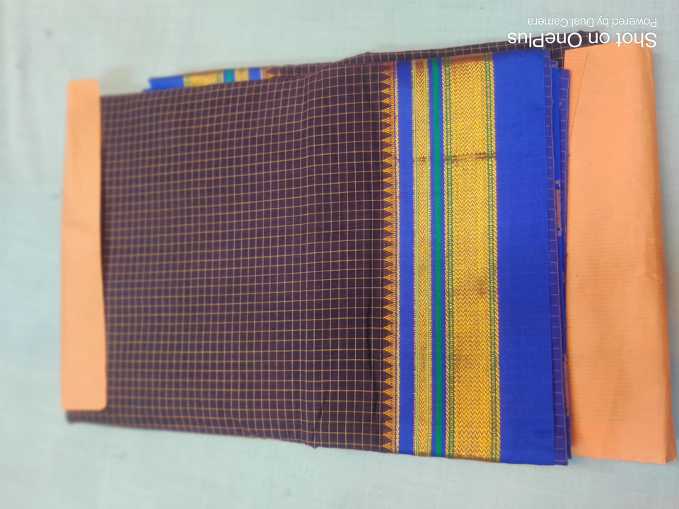 Cotton mini check.satin border. uploaded by Banaras fancy stores. on 11/16/2022