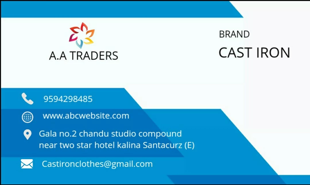Visiting card store images of CAST IRON 