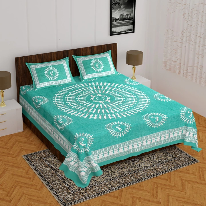 Jaipuri printed cotton double bedsheet with 2 pillow covers  uploaded by Ayan Traders on 11/16/2022
