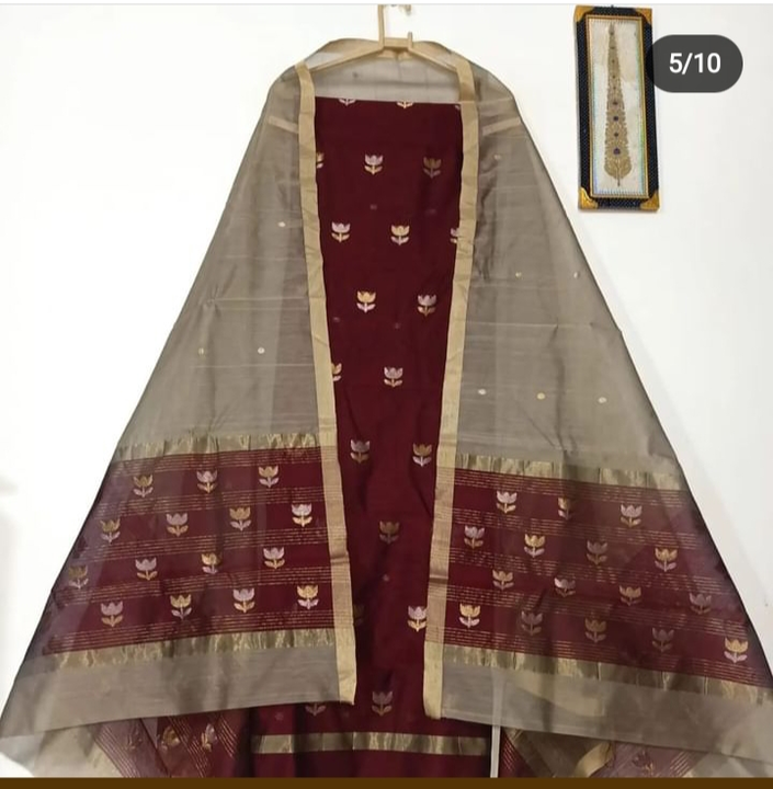 Post image Suit and katan silk saree chanderi hedloom