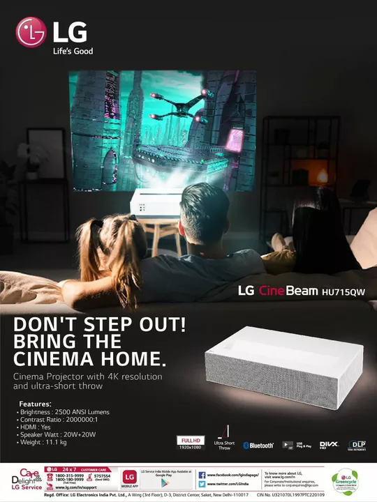 LG Ultra Short Throw Projector  uploaded by UV Business System on 11/16/2022