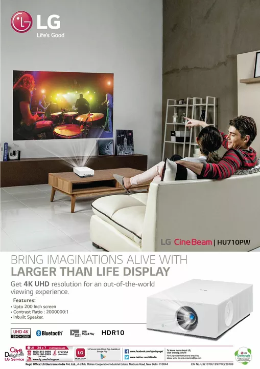 LG Home Cinema Projector  uploaded by UV Business System on 11/16/2022