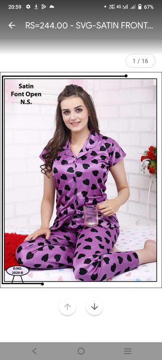 Post image I want to buy 100 pieces of Women's Nightwear. Please send price and products.