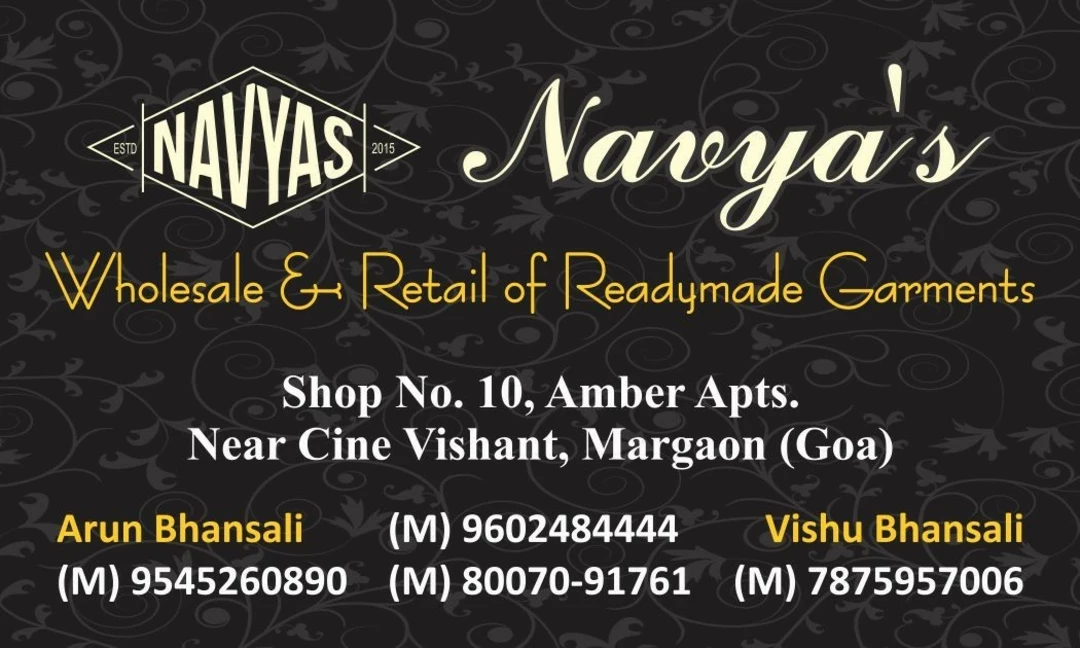 Visiting card store images of Navya s