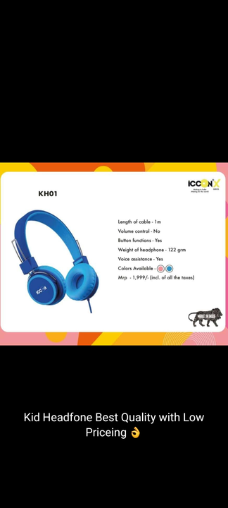 Iccon child friendly headphone with w.h.o approved  uploaded by business on 11/17/2022