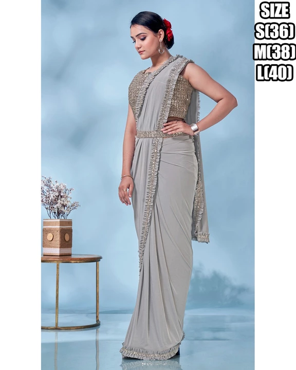 Designer Ready To Wear Saree With Stitched Blouse . uploaded by Rajershi Store on 11/17/2022