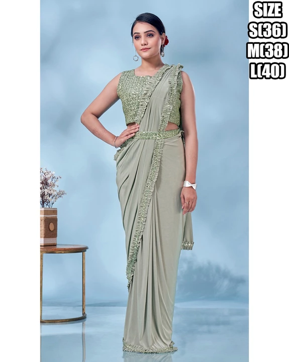 Designer Ready To Wear Saree With Stitched Blouse . uploaded by Rajershi Store on 11/17/2022