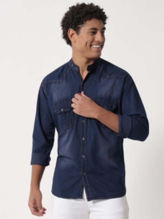 Men Solid Casual Blue Shirt uploaded by business on 11/17/2022
