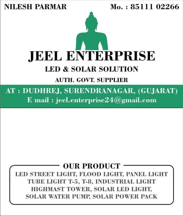 Visiting card store images of JEEL LED & SOLAR 