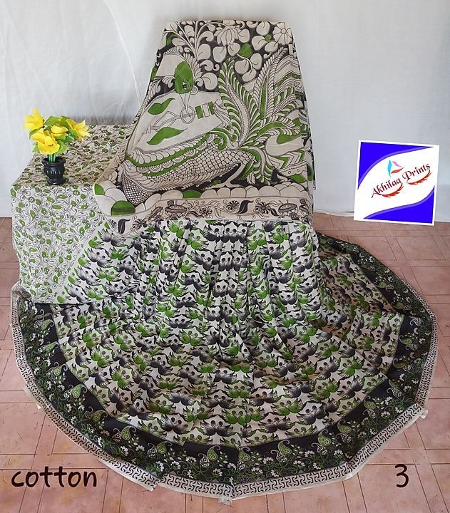 Post image Hey! Checkout my new collection called kalamkari cotton printed sarees.