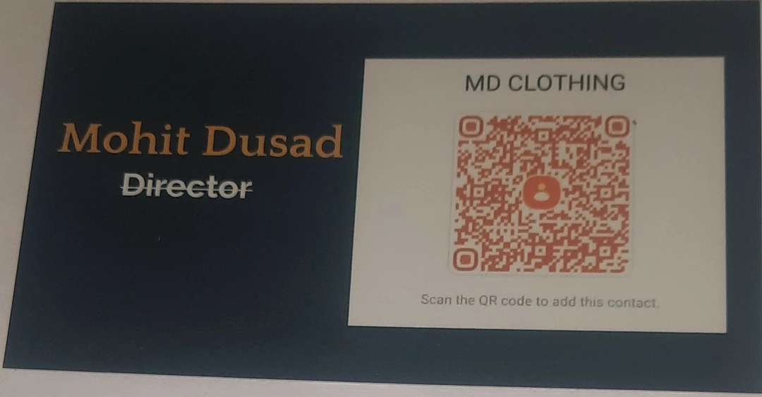 Visiting card store images of MD CLOTHING MANUFACTURER