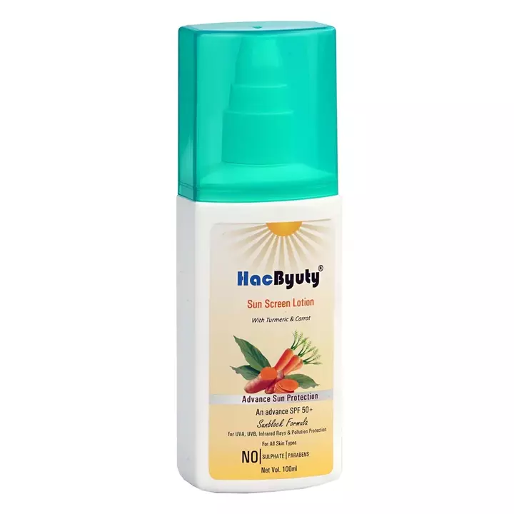 HacByuty Sunscreen Lotion SPF 50+ With Turmeric, Carrot Seeds and Cucumber  uploaded by SKYZEP on 11/17/2022