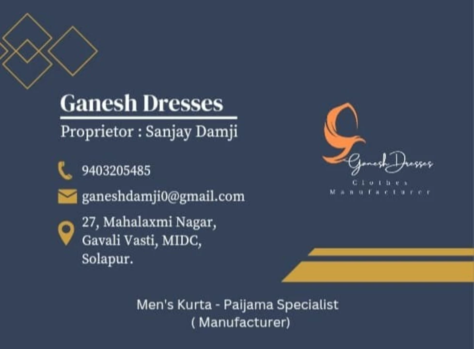 Visiting card store images of Ganesh Dresses