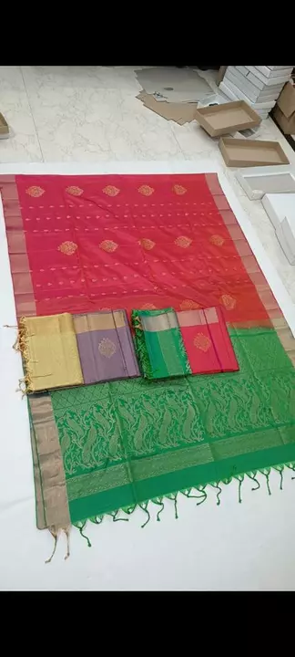 Tissue border Butta saree uploaded by Meena Silk House on 11/17/2022