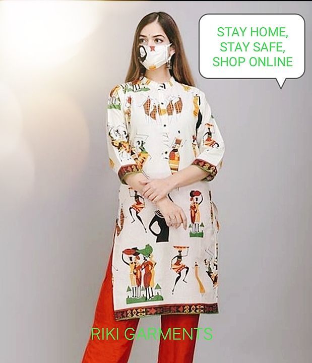 Cotton kurti with Mask uploaded by RIKI GARMENTS on 1/20/2021