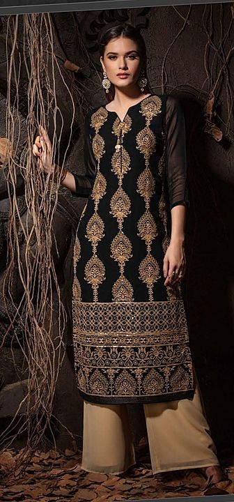 Heavy Georgette kurti with plazzo uploaded by business on 1/20/2021