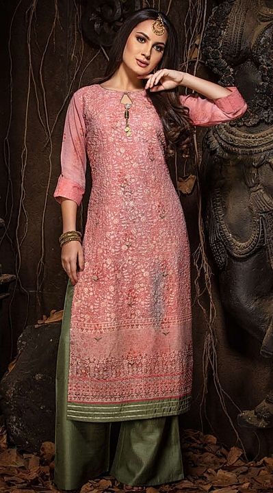 Heavy Georgette kurti with Pkazo uploaded by business on 1/20/2021