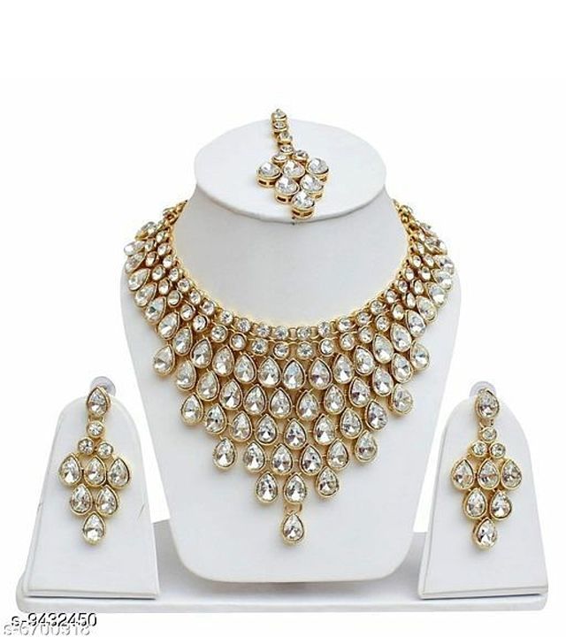 Elegant metal kundan jewellery set uploaded by business on 1/20/2021