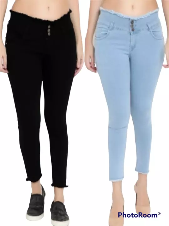 Women Skinny fit high waist strechebal ankel lenth jeans uploaded by ARIHANT TRADERS on 11/18/2022