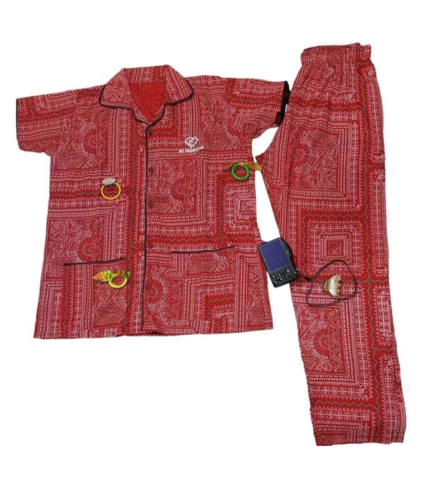 Girls night suit jaipuri print with 100% cotton uploaded by Mishra Garments on 11/18/2022