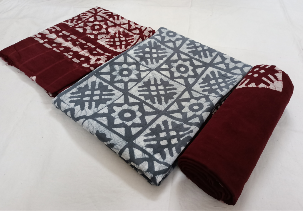 Orginal wax batik dress material with cotton dupatta  uploaded by Minerva Creation on 11/18/2022