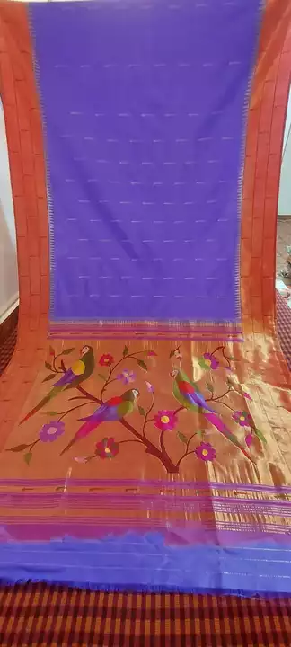 Triple muniya pithani saree hand work  uploaded by Saree seller on 11/18/2022