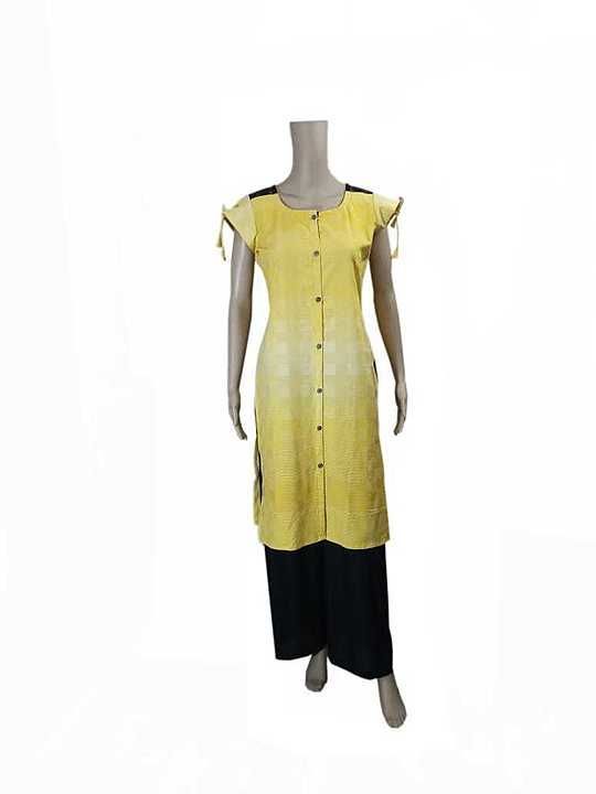 Yellow cotton kurta wit front button and slit  uploaded by business on 7/1/2020