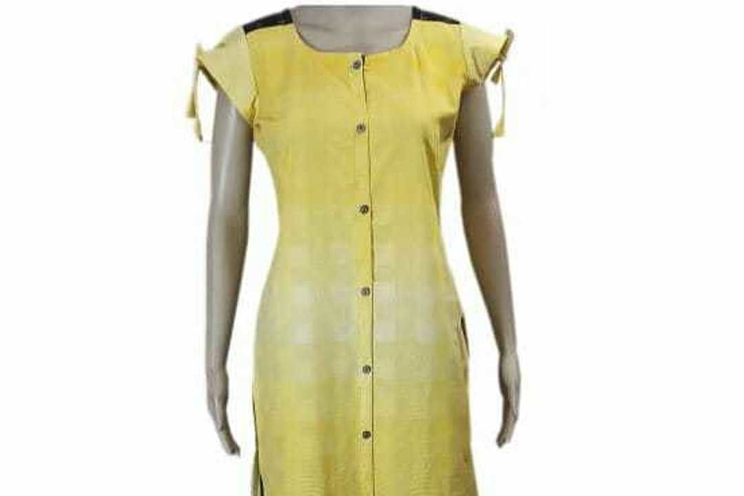 Yellow cotton kurta wit front button and slit  uploaded by Dotss on 7/1/2020