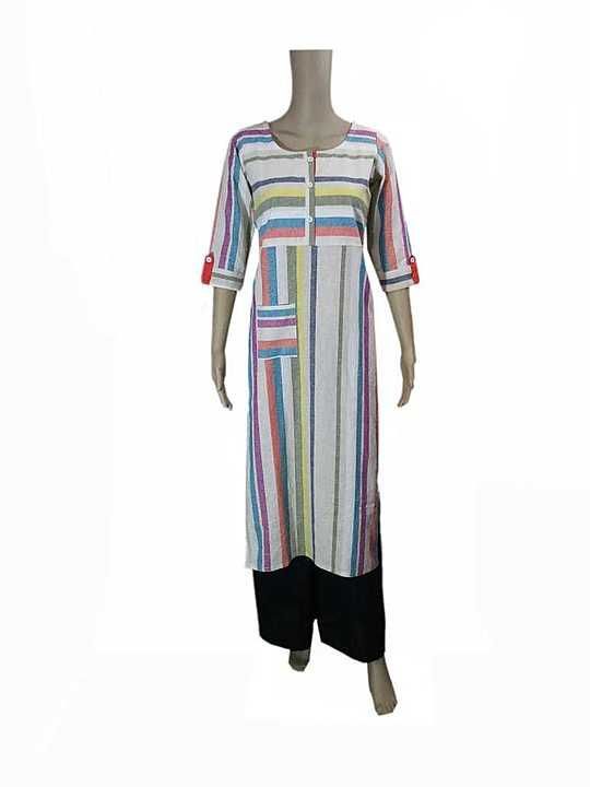 Multi colour stripes kurta with pocket  uploaded by business on 7/1/2020