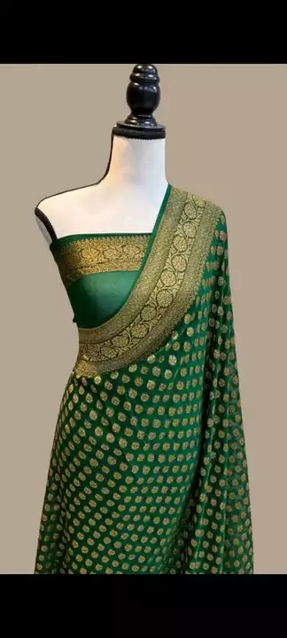 Post image Banarasi semi geaorgette silk sareeUnique zari work with blouseExclusive designVery demanded sareeComfortable cloth Reasonable price...1550Shipping..air Order book now
