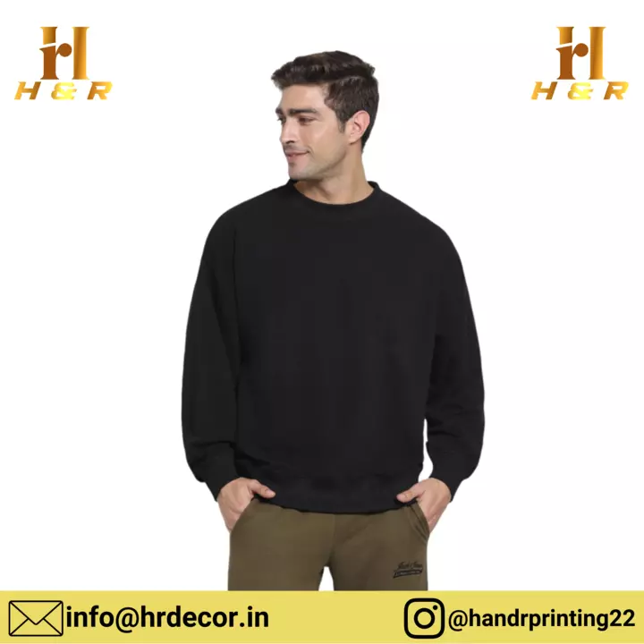 Round neck pure cotton black sweatshirt  uploaded by H&R Decor on 11/18/2022