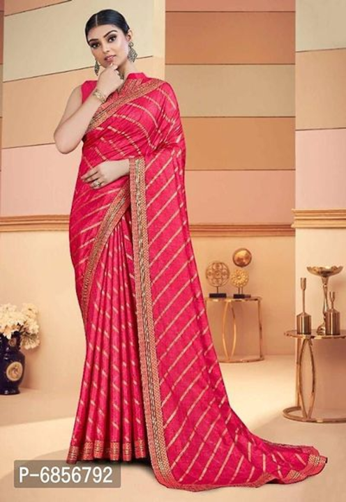 Elegant Art Silk Foil Printed Leheriya Saree With Blouse Piece for Women

 Color:  Pink

 Fabric:  A uploaded by business on 11/19/2022