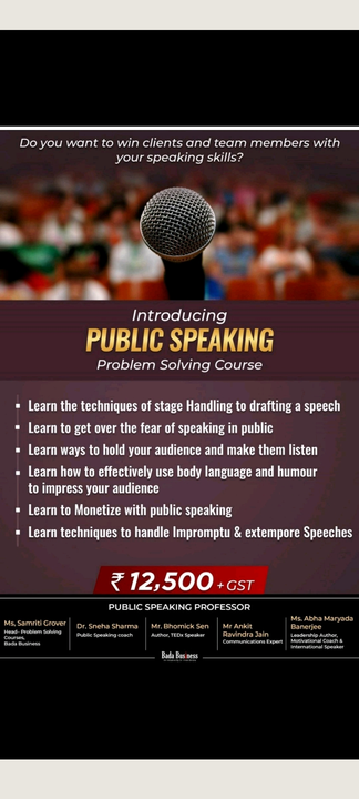 Post image Public speaking.problem solving course