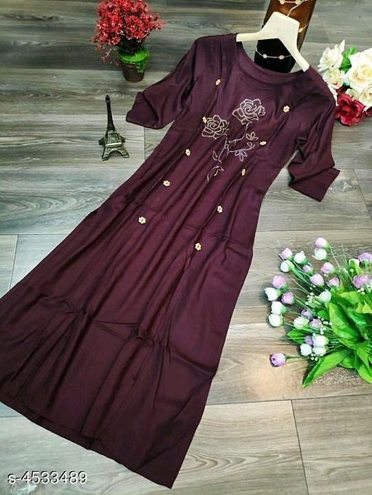 Woman's embroidery  Rayon kurtis  uploaded by Modern COLLECTION  on 7/1/2020