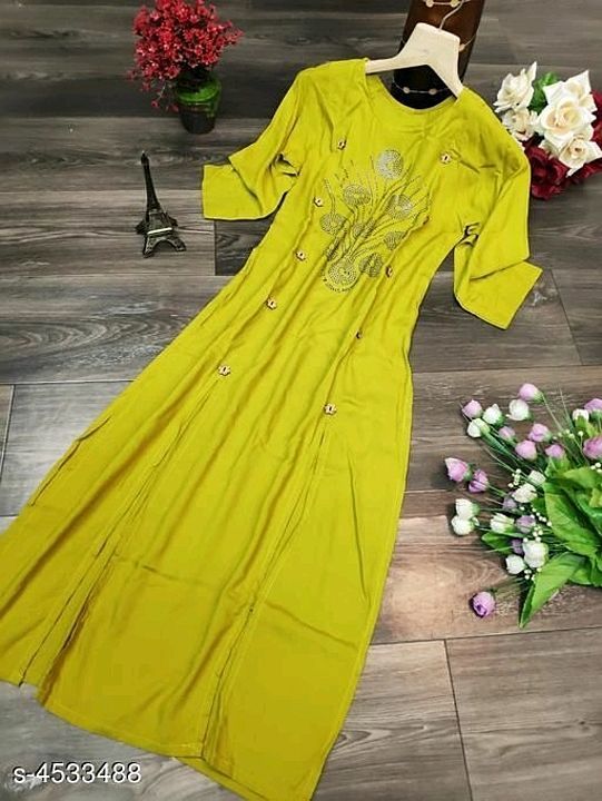 Woman's embroidery  Rayon kurtis  uploaded by Modern COLLECTION  on 7/1/2020