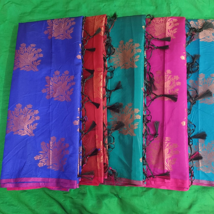 Softy silk copper buta uploaded by Wholesale saree places on 11/19/2022
