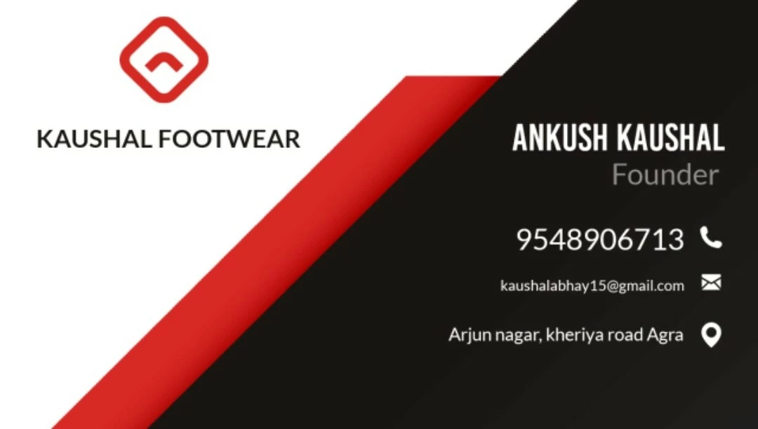 Visiting card store images of Kaushal footwear