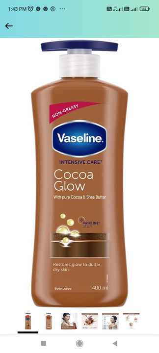 Vaselin body lotion cocoa glow uploaded by business on 11/20/2022