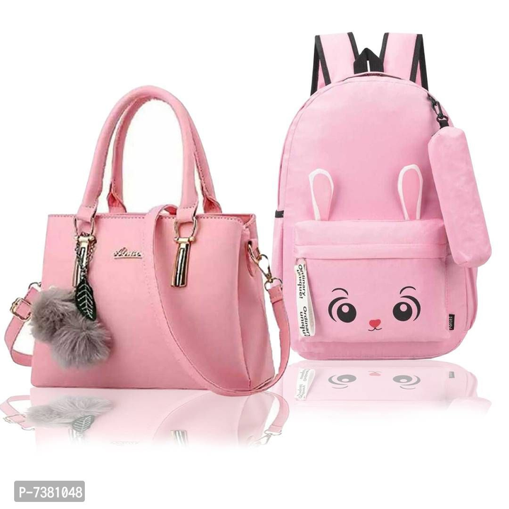 Trendy Cute Handy Hand-Held Shoulder Bag And Backpack Combo For Women

 Color:  Pink

 Type:  Regula uploaded by business on 11/20/2022