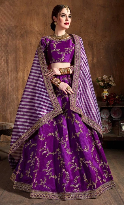 Purple Embroidered lehenga  uploaded by Mizzific on 11/20/2022