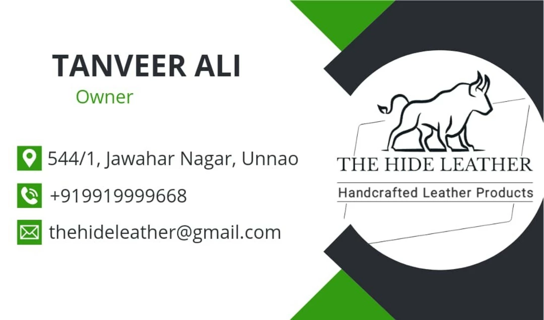 Visiting card store images of The Hide Leather