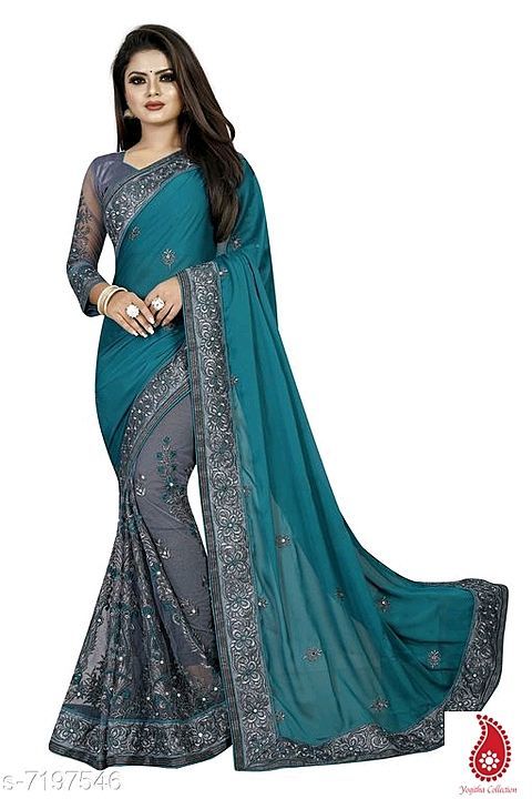 Embroidery saree party wear  uploaded by business on 1/21/2021