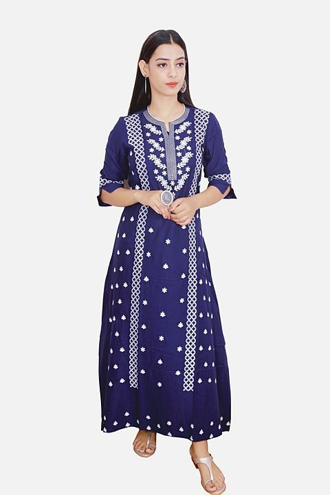 Shivi blue embroidery kurti uploaded by business on 1/21/2021