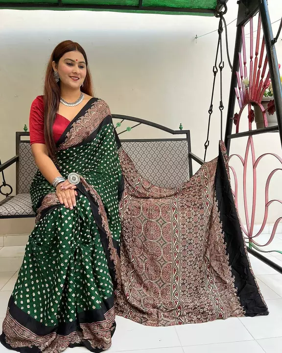 Ajrakh with Bandhej Saree  uploaded by Ajrakh clothing on 11/21/2022