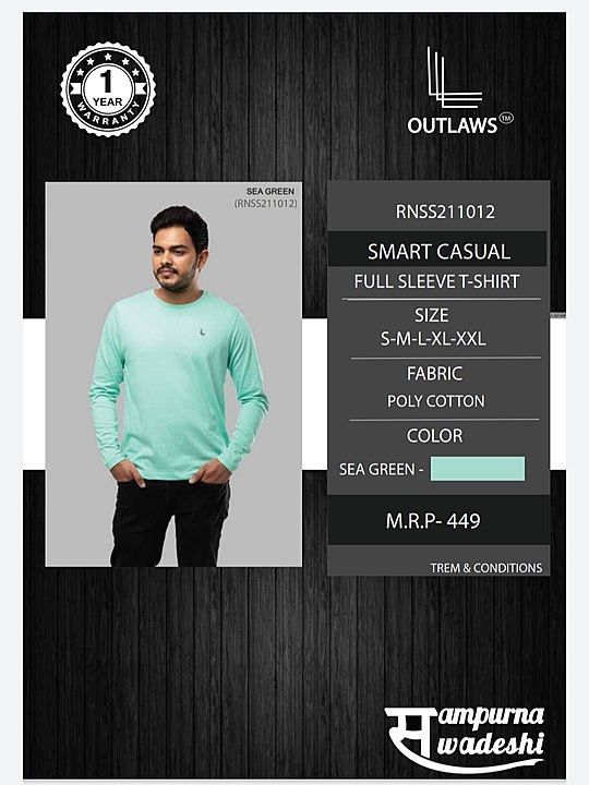 Full sleeve tshirt  uploaded by Springman apparel pvt Ltd  on 1/22/2021