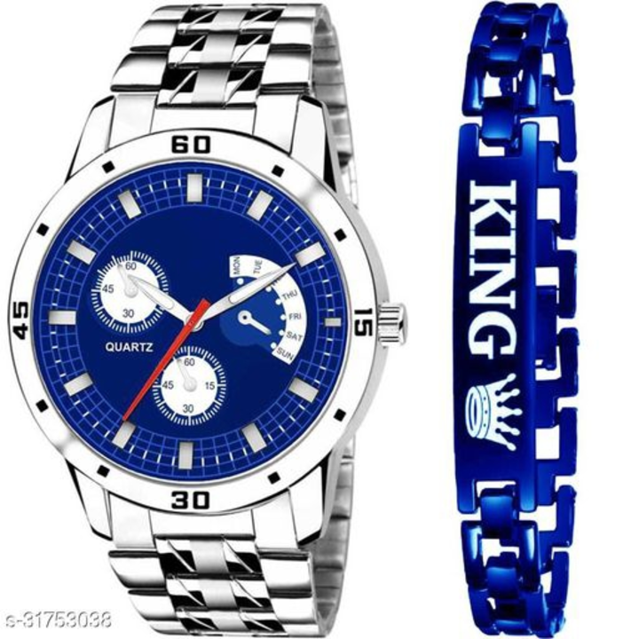 Sports Steel Chain Design Adjustable Length Blue Dial & Blue King Bracelet Analog Watch - For Men uploaded by business on 11/21/2022