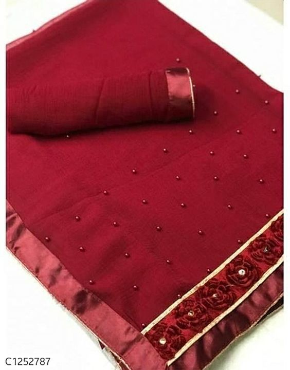 Delicate Chiffon Sarees With Printed Work uploaded by business on 1/22/2021